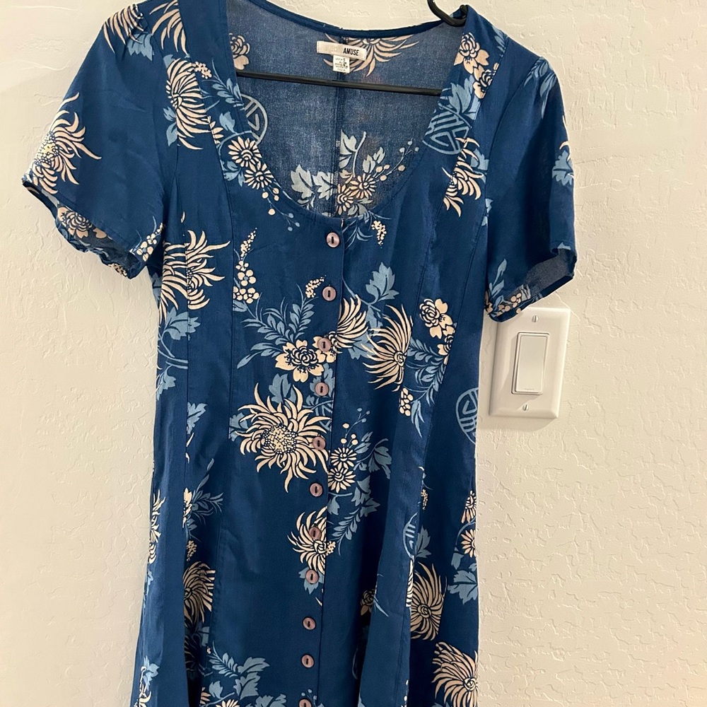 Amuse Society Blue Floral Dress
